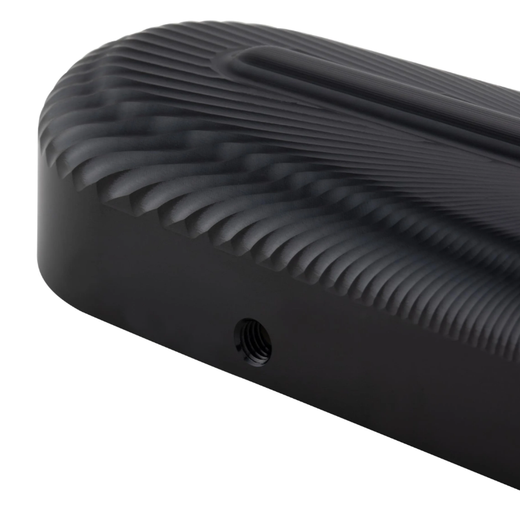 Swingarm cover ZELIONI 3D for Vespa, black anodized