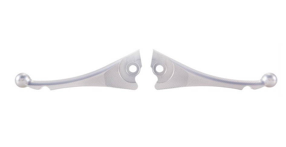 Sport lever set brake ZELIONI Shorty 3D for Vespa, right and left, silver anodized