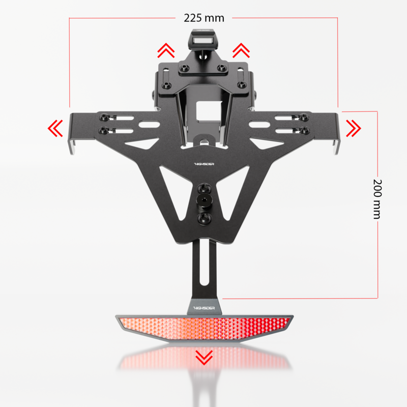 HIGHSIDER pro license plate holder Akron-RS Pro With rear light