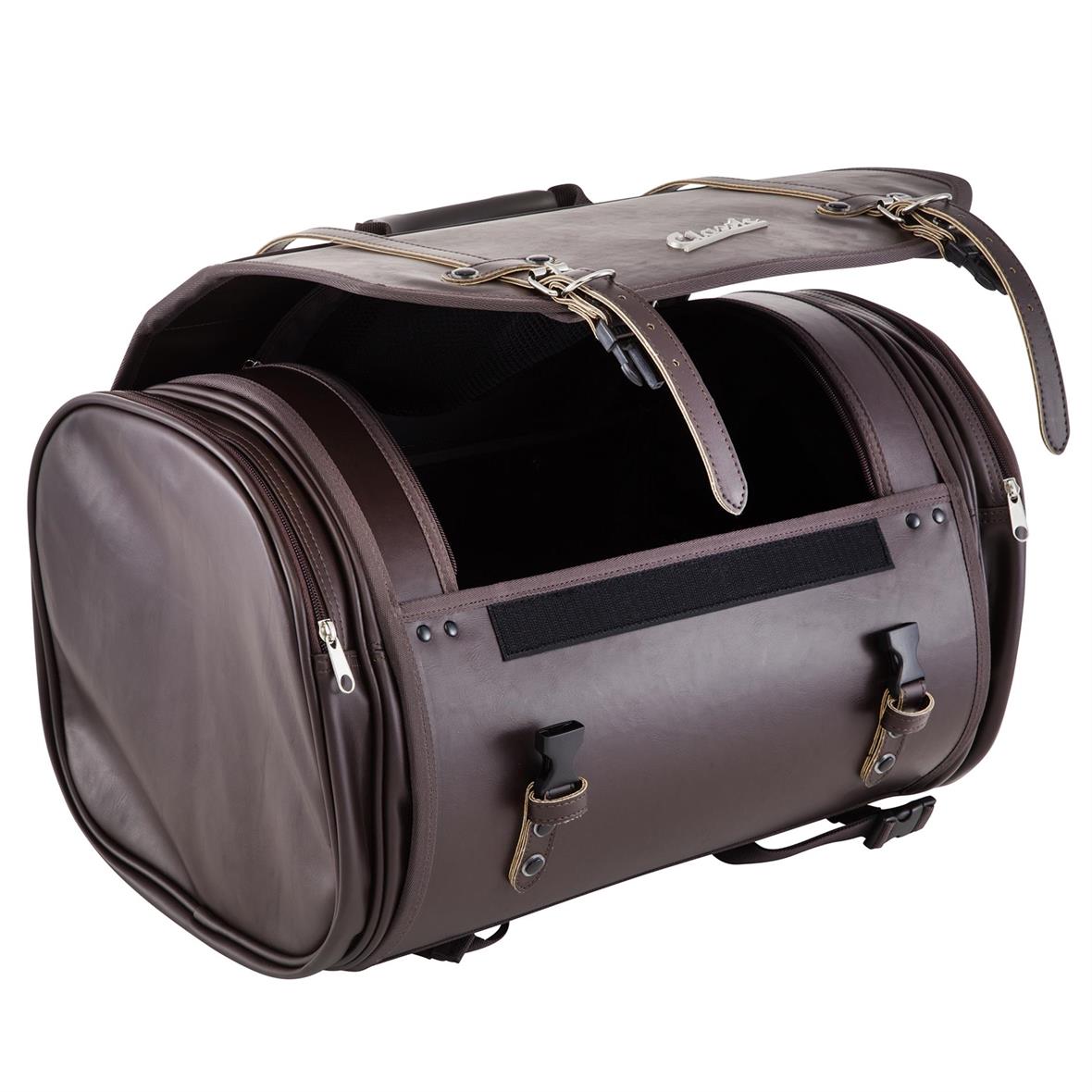 Classic" large bag for luggage rack for Vespa - dark brown, imitation leather
