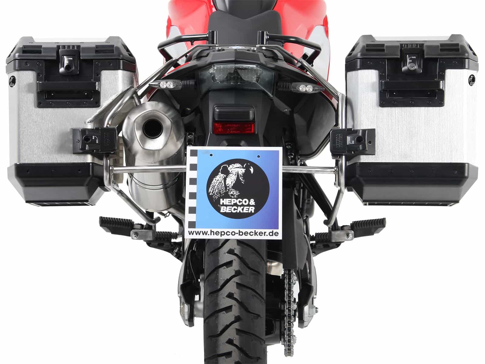 Case carrier set Cutout stainless steel incl. case set Xplorer Cutout silver for F 650 GS Twin /F 700 GS