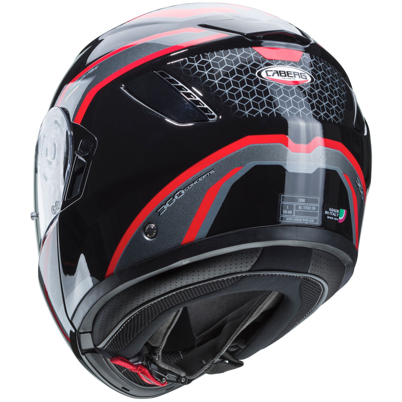 Caberg Helmet Levo Sonar, black / red anthracite