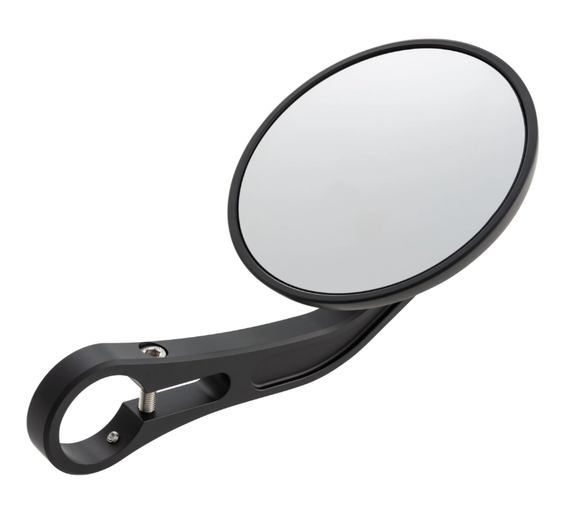 Handlebar end mirror for Vespa, left or right, round, black matt
