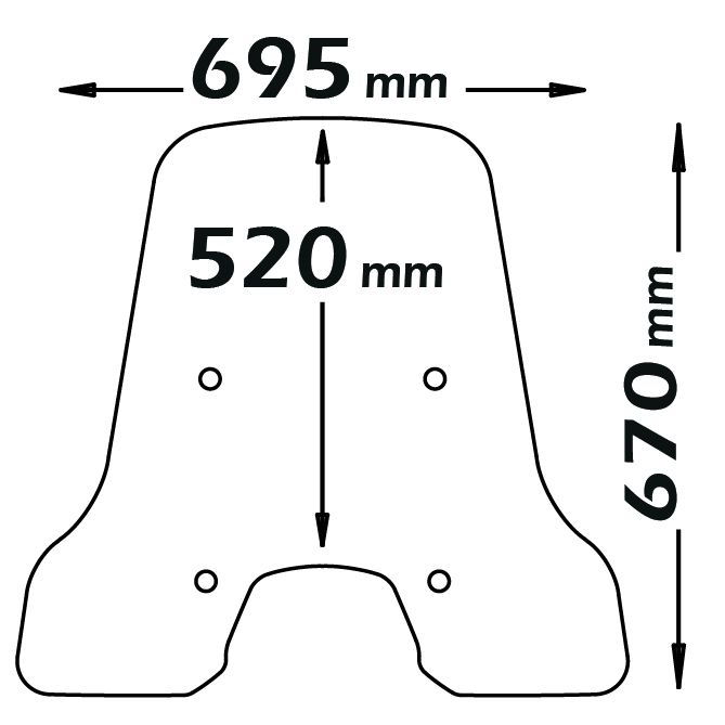 Clear windshield - height 520 mm for Vespa Sprint - Isotta