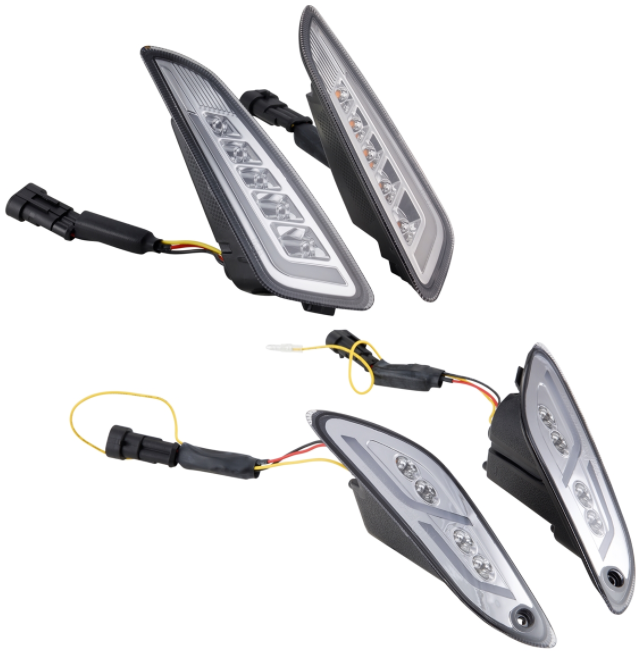 Turn signal kit front & rear for Vespa Primavera/Sprint 125-150cc 2T/4T AC, tinted