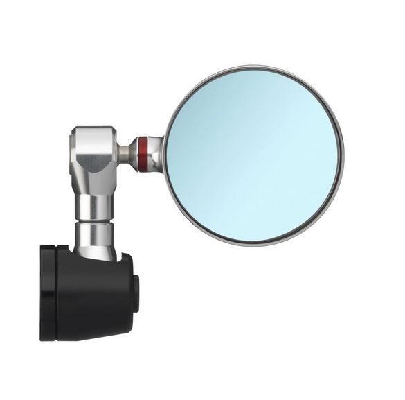 Handlebar end mirror RIZOMA "SPY-R" Ø 57 mm left or right for Vespa, black/silver anodized