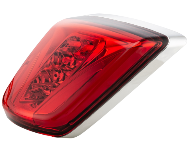 Taillight LED red for Vespa Primavera/Sprint 50-150cc, edge - chrome