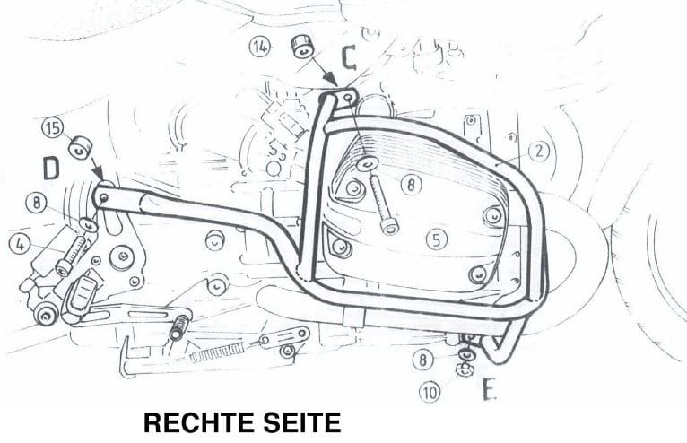 Chrome engine guard for BMW R 850 R (03-06)/R 1150 R (00-06) Hepco & Becker