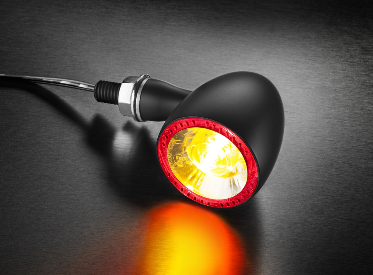 Kellermann turn signal, rear and brake light, Bullet 1000 DF, steel, LED, HL/HR, 12 V, black satin finish