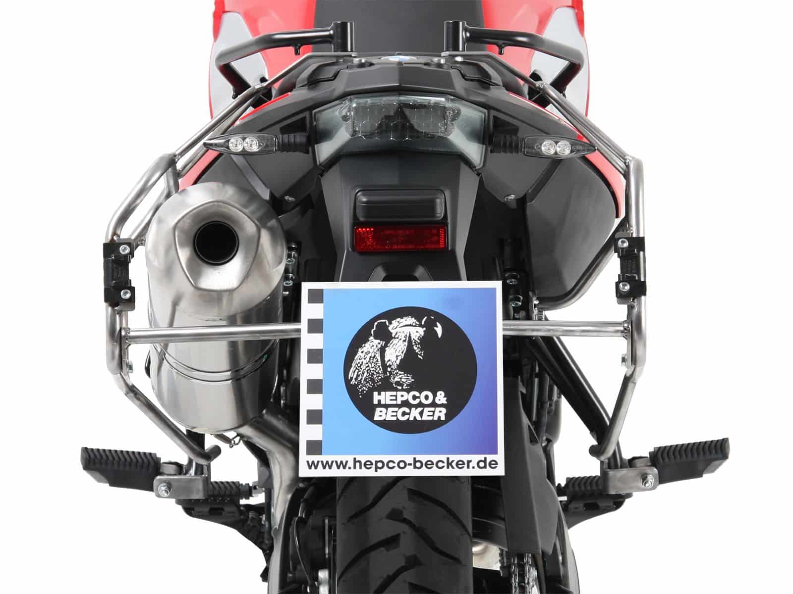 Case carrier set Cutout stainless steel incl. case set Xplorer Cutout black for F 650 GS Twin /F 700 GS