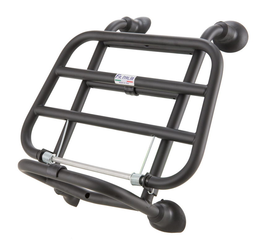 Luggage carrier front for Vespa Primavera /Sprint /Elettrica 50-150ccm, foldable, black matt