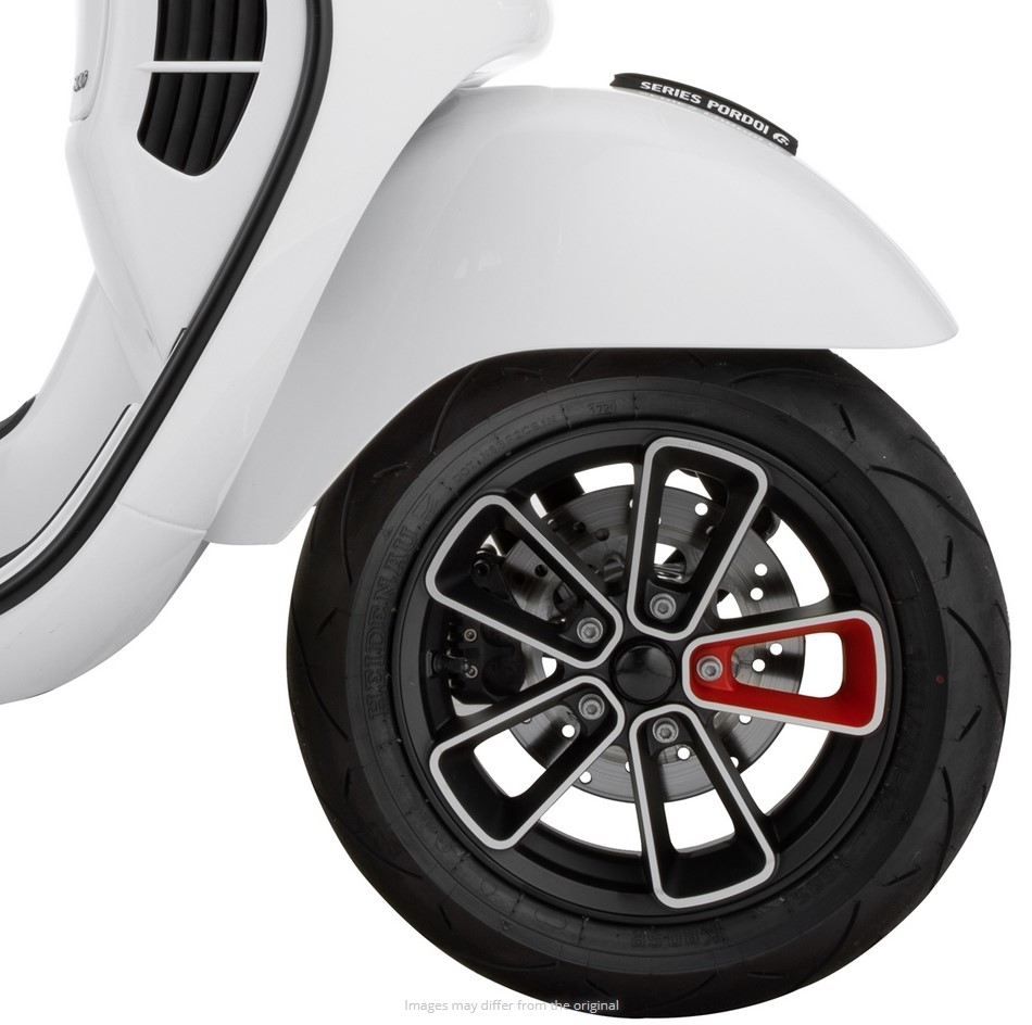 Rim front/rear 12" for Vespa GTS/GTS Super/GTV/GT 60/GT/GT L 125-300cc, black matt/red