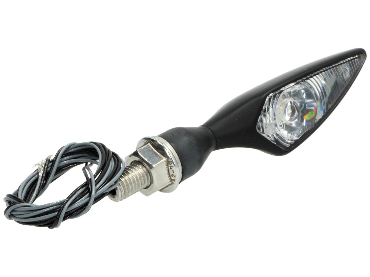 Kellermann turn signal, rhombus, steel, LED, VL/HR, 12 V, black satin, M8x20, E-tested