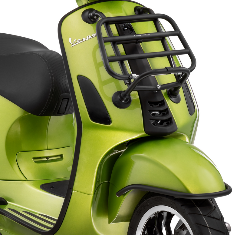 Luggage carrier front for Vespa Primavera /Sprint /Elettrica 50-150ccm, foldable, black matt