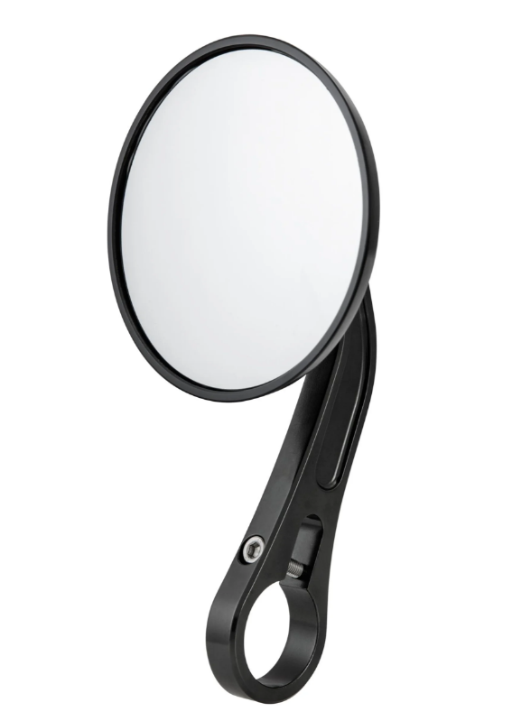 Handlebar end mirror for Vespa, left or right, round, black glossy