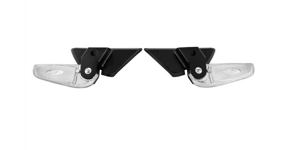 Footrests right and left for Vespa LX /LXV /S 50-150cc, black/chrome