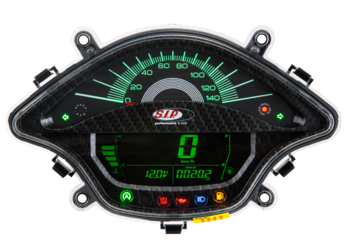 Tachometer / speedometer for Vespa Primavera / Sprint 50-150cc 2T/4T AC, carbonlook