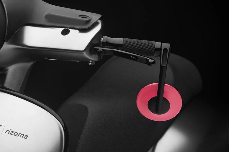 Handlebar end mirror RIZOMA E-POP left or right for Vespa, black/pink