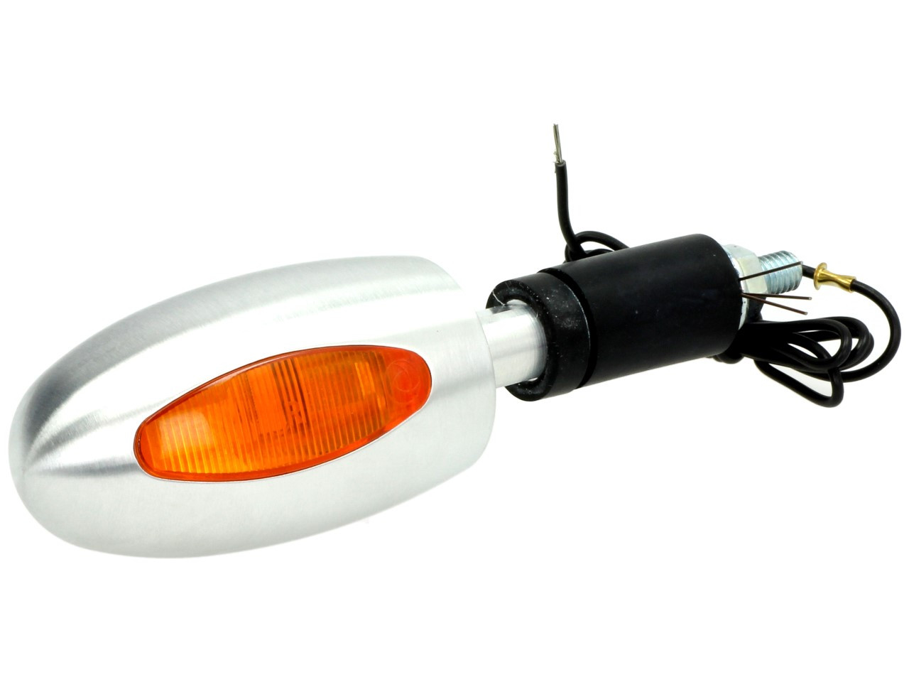 Kellermann turn signal, BL 1000 yellow, aluminum, halogen, VR/VL, 12 V, 21 W, silver satin finish