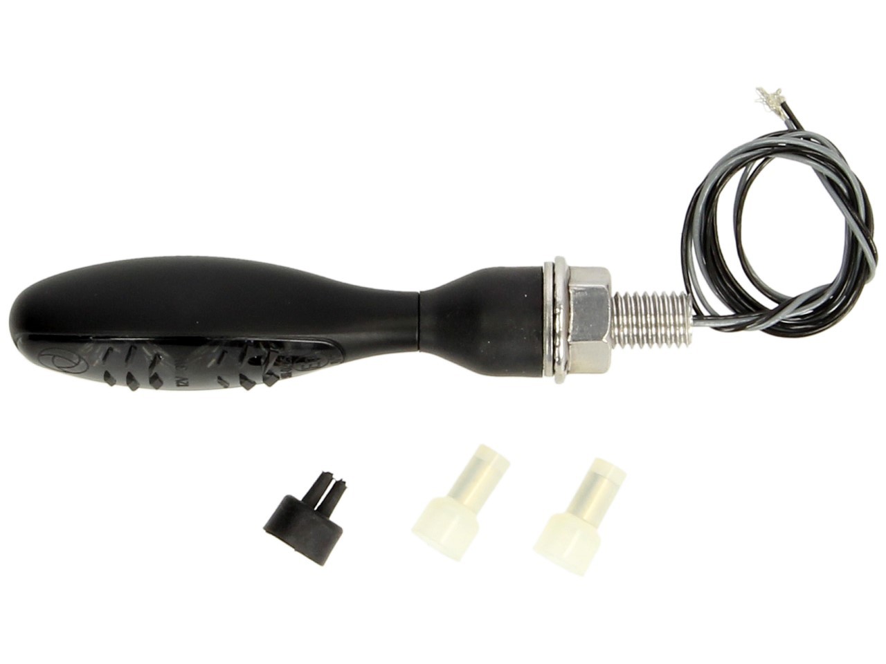 Kellermann turn signal, Micro 1000 LED Dark, steel, LED, V/H, L/R, 12 V, black satin, M8x20