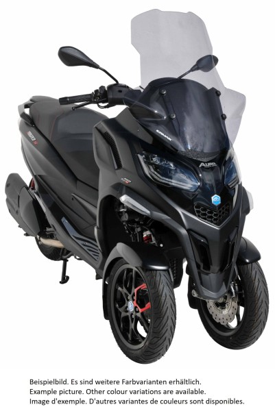 Windshield ERMAX with hand guard for Piaggio MP3 400 HPE (-22), tinted/light black