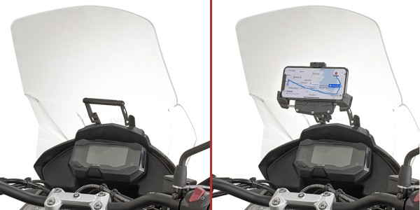 Bracket for mounting on the windshield for navigation / smartphone holder for BMW G 310 GS (BJ. 17-) Or