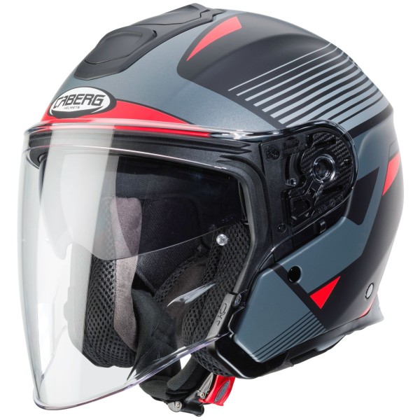 Caberg Helmet Flyon Rio, matte black / anthracite red