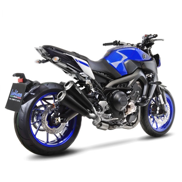 LeoVince exhaust system GP Duals for Yamaha MT-09, stainless steel black, slip on, Euro4, E-approval