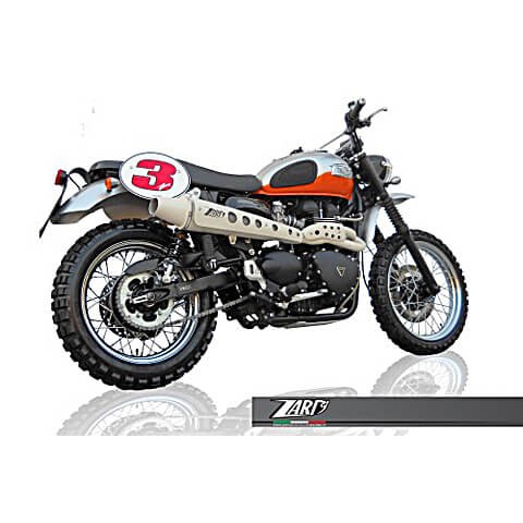 ZARD complete system Triumph Scrambler, injection, high mounted, stainless steel, E-approved